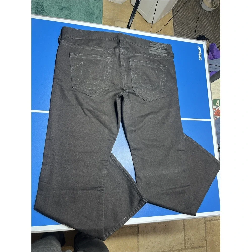 True Religion Jeans Mens 42 Black Bobby Made In‎ USA Pocket Flaps